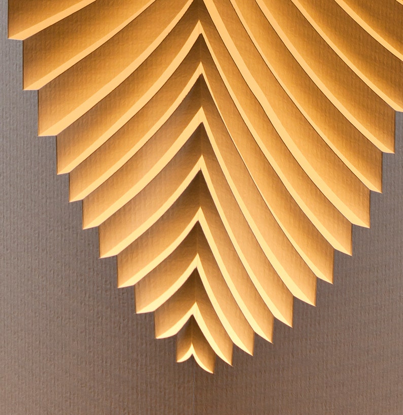 Lampadaire Leaf 107 cm 3'6 sur pied métallique, décoration de salon moderne faite main, gain de place, emballage écologique Papier en résine organique image 7