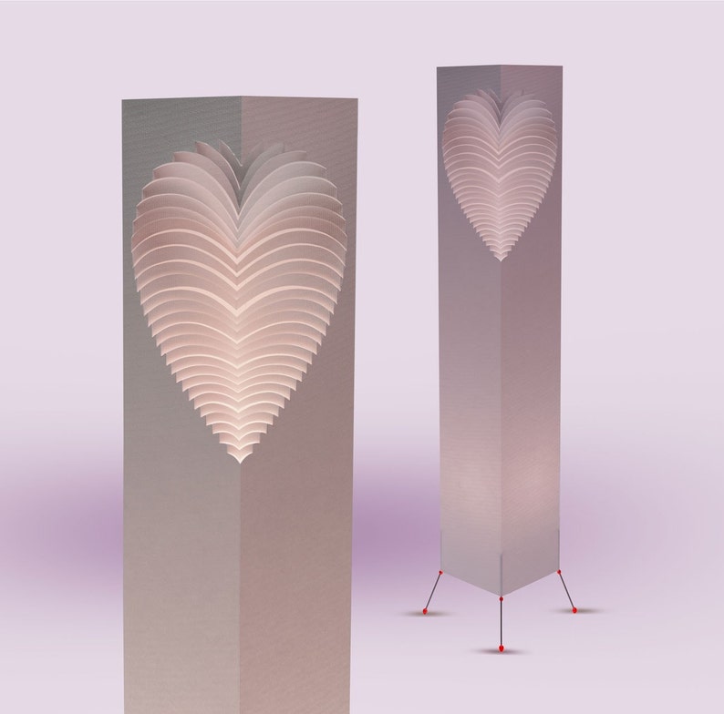 Valentine's Heart design original hand made paper lamp on Etsy