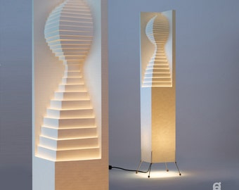 Lampe de garde faite main de 107 cm (3'6) - Abat-jour au design unique fabriqué avec du papier nano de haute qualité | Décoration d'intérieur facile à installer