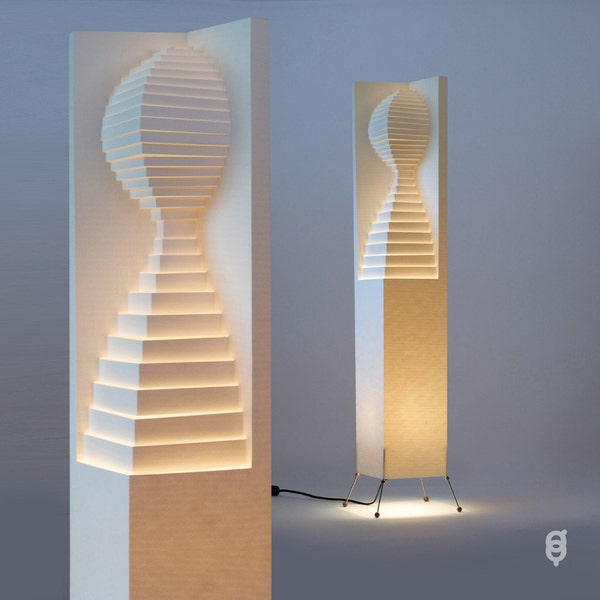 Lampe de garde faite main de 107 cm (3'6) - Abat-jour au design unique fabriqué avec du papier nano de haute qualité | Décoration d'intérieur facile à installer