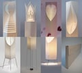 Separate stands and shades by Moodoo - Design original hand made paper floor lamps, made of organic resin paper standing on a wire stand