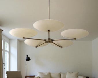 Lustre Sputnik italiano, luminária de teto moderna com 5 lâmpadas, iluminação de luxo para sala de estar e jantar.