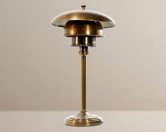 Mid Century Modern Brass Table Lamp | Handmade Luxury Desk Lamp For Bedroom Accent Lighting