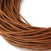 LRD0105013) 0.5mm Light Brown Genuine Round Leather Cord. 1 meter, 2.2 meters, 4.8 meters, 9.1 meters. Length Available.