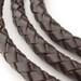 LBOLO0370612) 7.0mm Dark Brown Genuine Braided Bolo Leather Cord. 1.1 meter, 3 meters, 6 meters. Length Available.