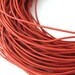 LRD0105012) 0.5mm Turkey Red Genuine Round Leather Cord. 1 meter, 3 meters, 5 meters, 10 meters, 18.3 meters. Length Available.