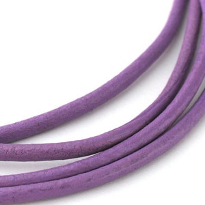 LRD0125039 2.0mm, 2.5mm Lilac Genuine Round Leather Cord. Length Available. image 3
