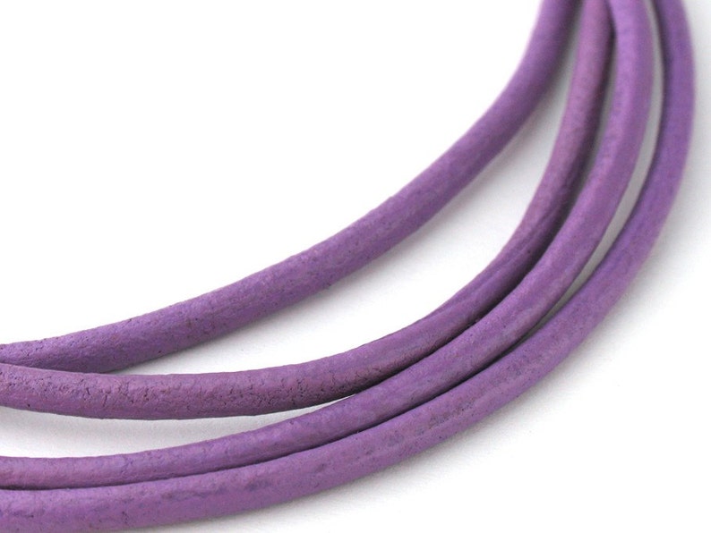 LRD0125039 2.0mm, 2.5mm Lilac Genuine Round Leather Cord. Length Available. image 3