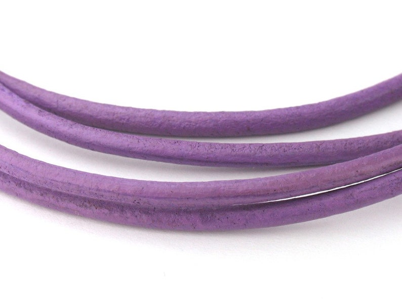LRD0125039 2.0mm, 2.5mm Lilac Genuine Round Leather Cord. Length Available. image 4