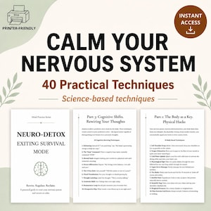 Calm Your Nervous System | 40 Anxiety Relief Techniques, Grounding Tools & Overthinking Help PDF