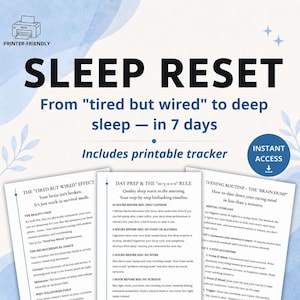 Tired But Wired? Sleep Reset Guide and Printable Sleep Tracker PDF