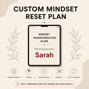 Personalized Affirmations | Custom Mindset Reset Plan | Anxiety Support | Overthinking Help | Stress Relief PDF
