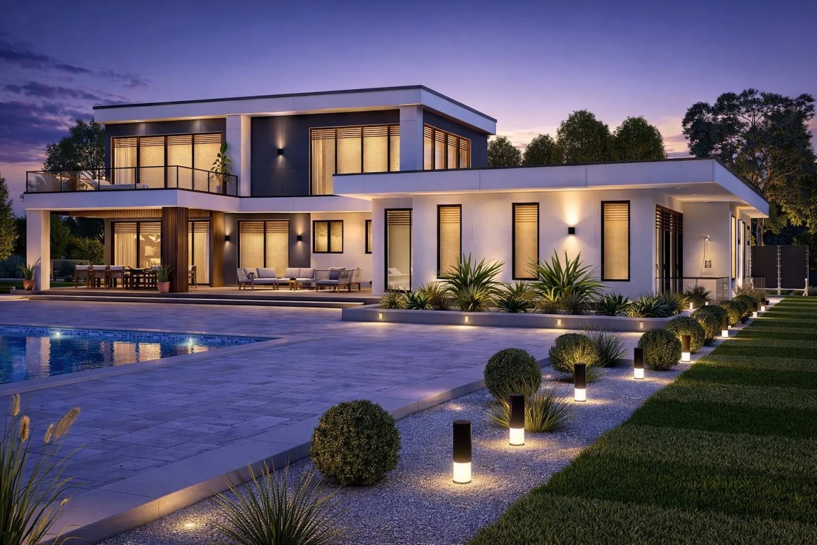 Modern Villa House Plan – 4 Bedroom Contemporary Home Design / FULL ...