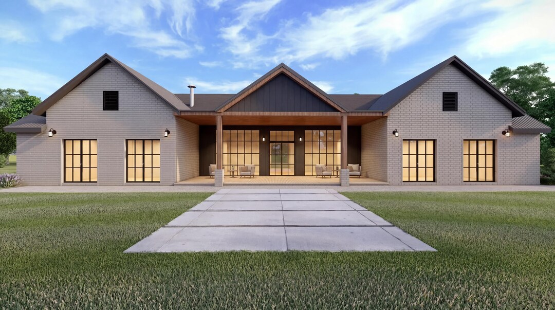 4-bedroom Modern Farmhouse Plan – Open Concept, Outdoor Kitchen / FULL ...