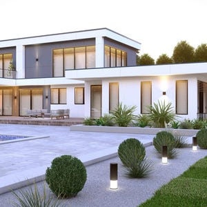 Modern Luxury Villa House Plan - 4 Bedroom + Multipurpose Room | 2 Story | PDF Architectural Drawings + Interior & Exterior Renderings