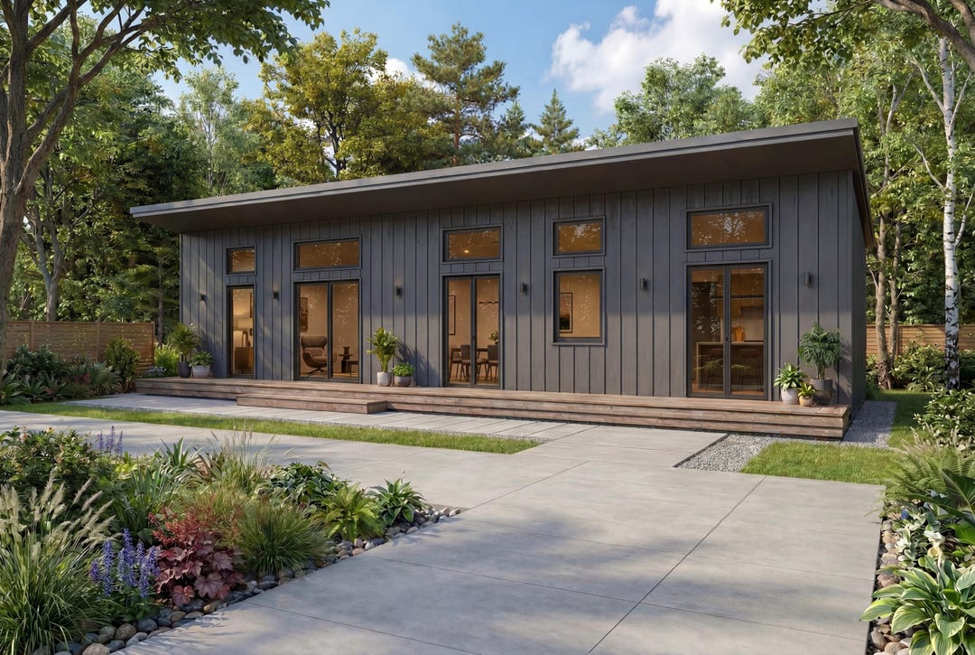 2 Bedroom Tiny House Plans PDF, Modern Cabin House Plan, Small Home ...