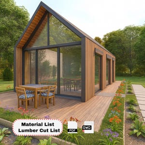 Cabin Style House Plans | 2 Bedroom A-Frame Cabin Blueprint | 2400+ Sq Ft Modern Rustic Home Design | PDF Download Building Plan, DWG File