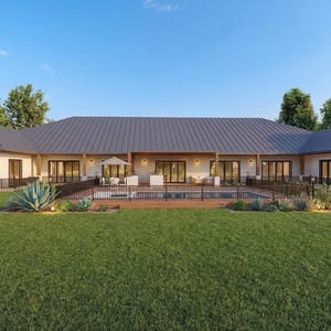 Luxuriöser, moderner Landhausplan, Villa mit 5 Schlafzimmern und Pool / Vollständiger Bauplan (PDF) inklusive Materialliste