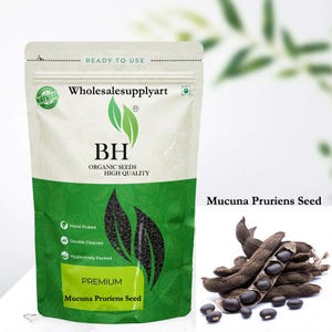 Organic Mucuna Pruriens Seed Velvet Bean, Wild harvested, Black bean wholesale free shipping