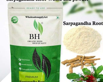 Raíz de Sarpagandha natural orgánica (entera/en polvo) • Sarpagandha orgánica • Polvo de sarpagandha premium • Harkai Chandra • Raíz de Nakulkand