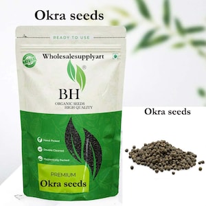 Okra seeds, gumbo seeds pack, Abelmoschus esculentus ,ladies fingers for home gardening