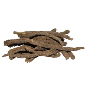 May include: A pile of dried, brown, root-like pieces against a white background. The pieces have a rough, textured surface and vary in size and shape. The overall appearance suggests a natural, organic product, possibly for herbal use.