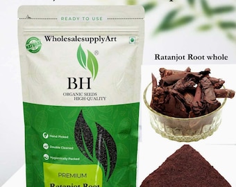 Organic Ratanjot Root – Alkanet Root – Alkanna Tinctoria – Natural Herbal Dye Root – Raw Ratanjot Whole Herb