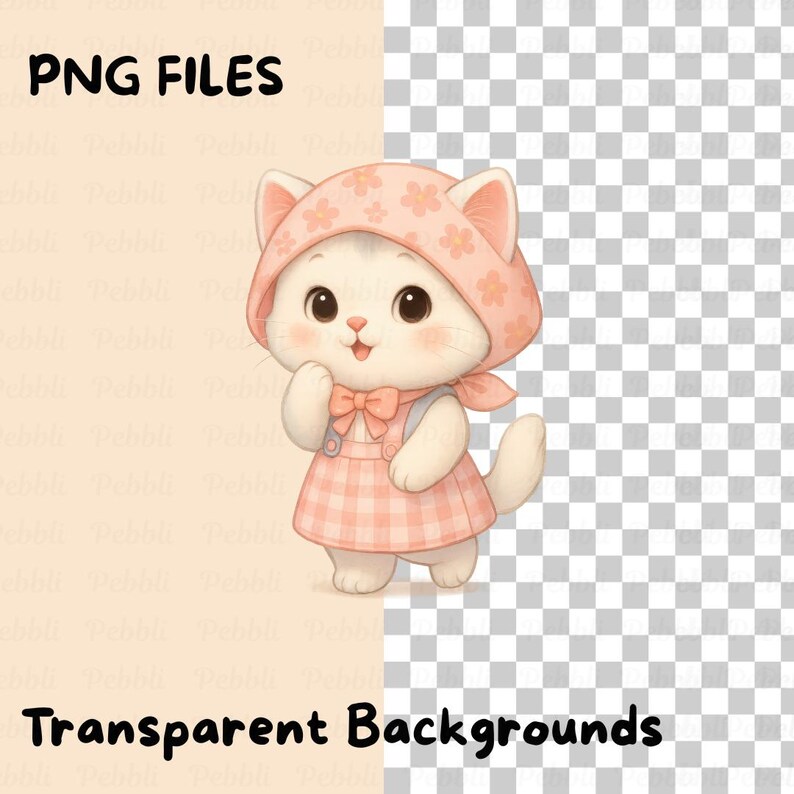 Kawaii Cat Clipart Bundle | Pastel PNG Images (digital Download) - Etsy