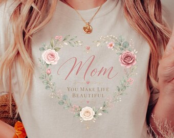 Camiseta "La mejor mamá del mundo", regalo para el Día de la Madre, camiseta floral para mamá, regalo para mamá, camiseta para mamá, camiseta para el Día de la Madre, idea de regalo para mamá, camiseta linda para mamá