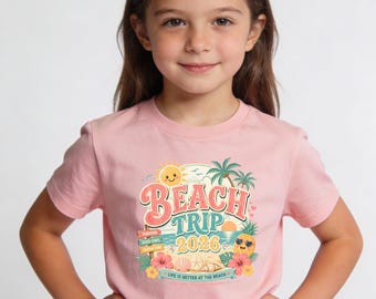 Camiseta de viaje a la playa 2026, linda camiseta de vacaciones de verano, camiseta de playa tropical, camiseta de viaje familiar, atuendo divertido de playa, camiseta de vacaciones para niños