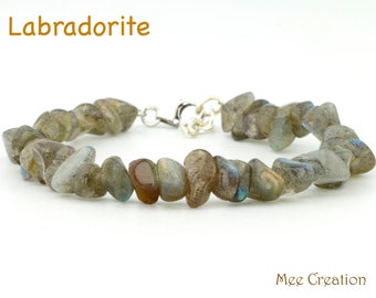 Genuine Labradorite Bracelet, Dainty Labradorite Bracelet, Labradorite Stackable Bracelet, Meditation Bracelet, Healing Chakra, Protection,