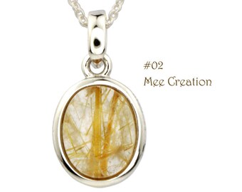 PD010102) Golden Rutilated Quartz Pendant, Oval Pendant, Golden pendant, Yellow Pendant, Gemstone Pendant, 925 Sterling Silver Pendant