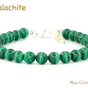 Genuine Malachite Bracelet, Dainty Malachite Bracelet, Malachite Stackable Bracelet, Healing Malachite, Chakra Bead Bracelet