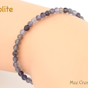 Iolite Bracelet, Dainty Iolite Bracelet, Iolite Stackable Bracelet, meditation bracelet, healing chakra, energy bracelet