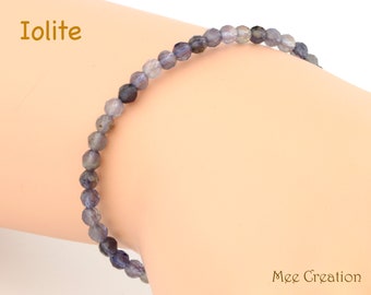 Iolite Bracelet, Dainty Iolite Bracelet, Iolite Stackable Bracelet, meditation bracelet, healing chakra, energy bracelet