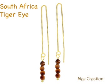 EET01CCO0401) South Africa Tiger Eye Earrings, Dainty Tiger Eye Earrings, Meditation Earrings, good luck, healing chakra