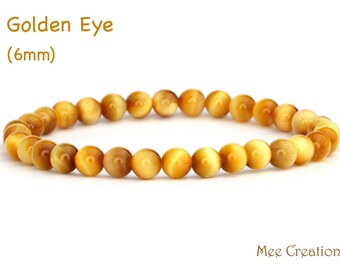 Genuine Golden Yellow Tiger Eye Bracelet, Dainty Yellow Tiger Eye Bracelet, Tiger Eye Stackable Bracelet, Chakra Bead Bracelet, gifts