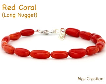 Genuine Red Coral Bracelet, Dainty Red Coral Bracelet, Red Coral Stackable Bracelet, Meditation Energy Healing Bracelet, Harmony Bracelet