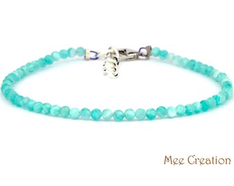Genuine Peru Amazonite Bracelet, Dainty Blue Amazonite Bracelet, Amazonite Stackable Bracelet, protection bracelet, healing bracelet