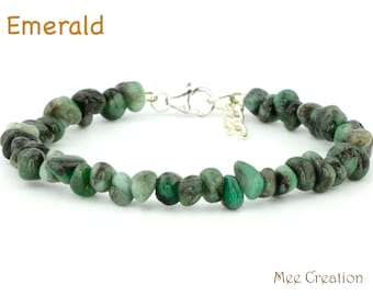 Emerald Bracelet, Dainty Emerald Bracelet, Emerald Stackable Bracelet, May birthstone, meditation bracelet, healing bracelet