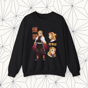 Kyojuro Rengoku, Moletom para amantes de anime, Estampa de alta qualidade, Demon Slayer, Presentes para fãs de Demon Slayer