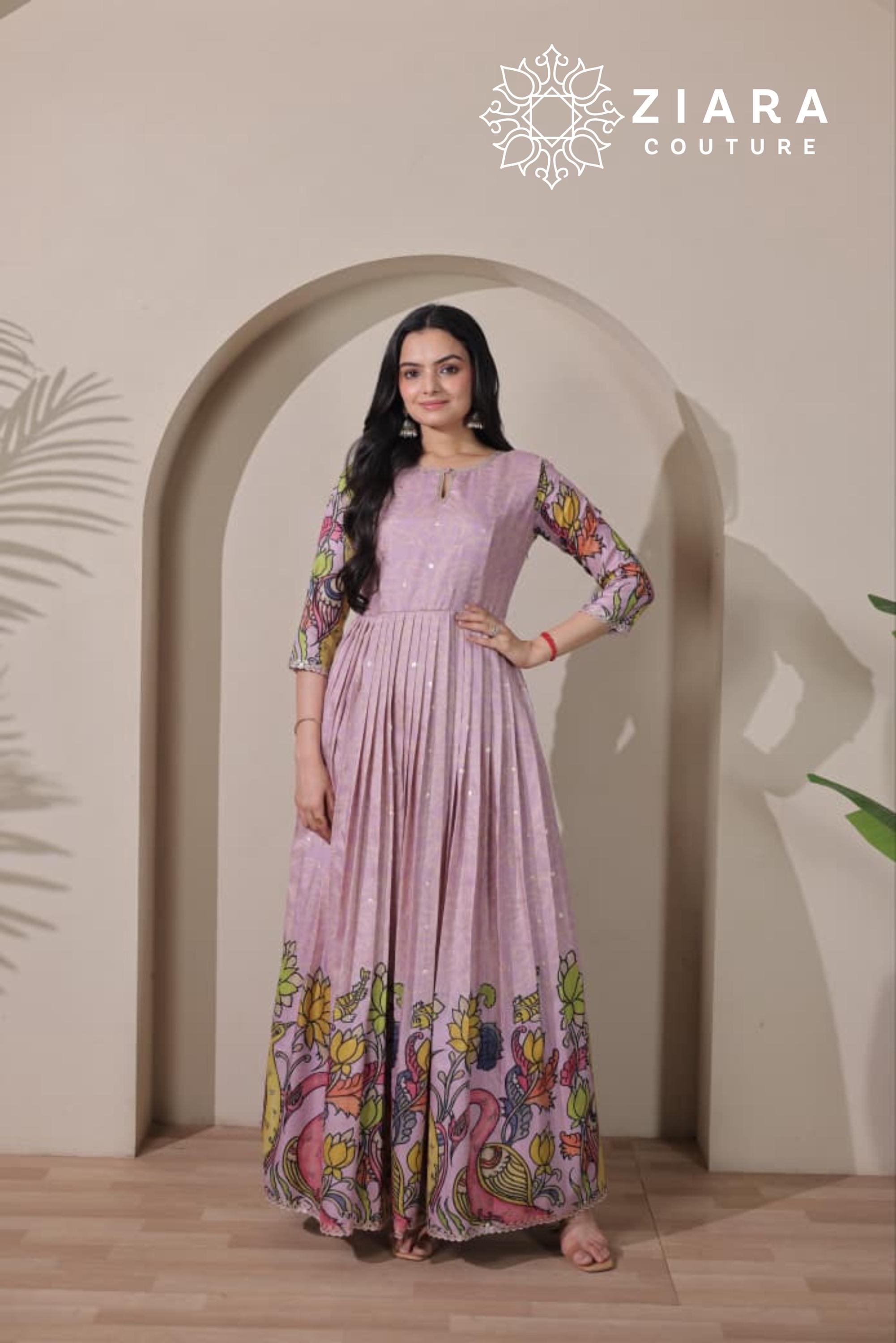 knee length dresses for ladies Kalamkari Handblock Printed Maternity Feeding Midi Dress