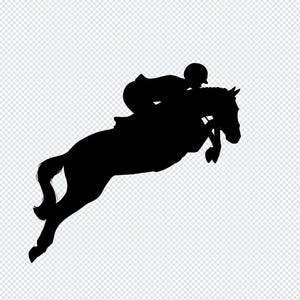 Image clipart silhouette cheval et cavalier