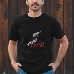Tokyo Japan Map T Shirt – Japanese City Graphic Tee – Island of Japan Design – Unisex Asian Streetwear Travel TShirt