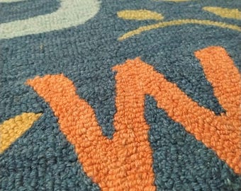 Alphabet Wool Rug – Modern Kids Playroom, Educational Nursery Carpet