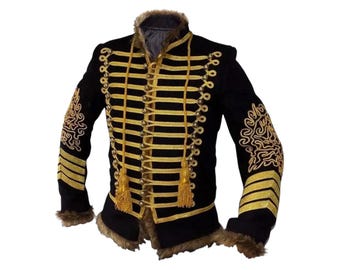 19th Century Napoleonic Hussar Jacket Vintage Blazer Wool Military Uniform Tunic Pelisse Jimi Hendrix Jacket Costume Jacket in 16+ Colors