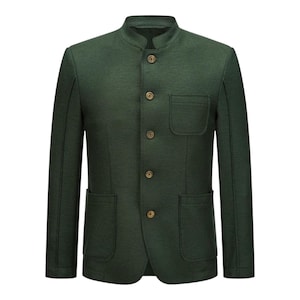 German Green Bavarian Jacket | Trachten Jacket | Men&#39;s Wool Jacket | Traditional Oktoberfest Custom Jacket For Men&#39;s
