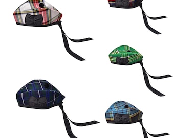 Traditional Scottish Tartan Glengarry Hat Handmade Piper Bonnet Highlander Military Cap Available in 54+ Tartans