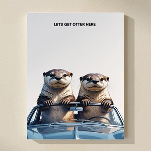 Let’s Get Otter Here Card – Funny Otter Pun Greeting Card – Printable Animal Card – Digital Birthday Card – Instant Download
