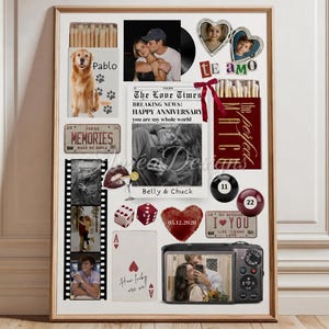 Modello di poster per scatole di fiammiferi per coppie, regalo di anniversario personalizzato, scatola di fiammiferi modificabile per San Valentino, regalo di compleanno per lui/lei, regalo dell'ultimo minuto
